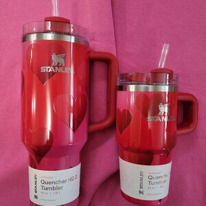 Stanley Valentine's Day Tumbler Set - Red Hearts, 40 oz & 20 oz, FREE SHIPPING!